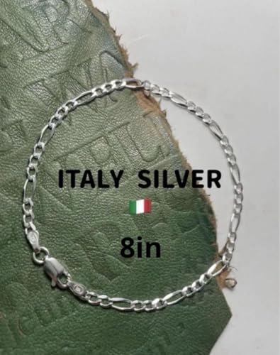 925スターリングシルバー イタリア製 4-5.5mm フィガロリンク 925スターリングシルバー イタリア製 4-5.5mm フィガロリンク